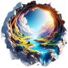 Adesivo Decorativo de Parede para Porta e Janela de Restaurante com Padrão de Paisagem Bonita com Efeito Visual 3D, Adesivo Impermeável para Carro