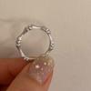 Anillo de bambú con circonita cepillada, ligero, de lujo, nicho, exquisito, de alta gama, con apertura ajustable, para dieta, nueva joyería de moda.