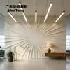 Luz Linear de Recepção Estilo Americano de Luxo Leve Painel de Gesso para Parede Sol Radiante GFRG Componente Decorativo de Gesso à Prova de Fogo