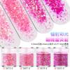 Nail art glitter lantejoulas glitter pó gradiente conjunto azul roxo 123mm misto esmalte joias material gota de cola