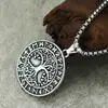 Colgante de árbol de la vida vikingo retro con personalidad nórdica, estilo punk de acero inoxidable, collar popular para hombre, venta directa.
