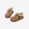 Sapatos de Menina Sapatos de Algodão de Duas Camadas para Crianças Botas de Neve 2026 Novidades de Inverno Veludo Extra Birkenstock Bebê Pelo Sapatos para Crianças Médias e Grandes