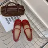Sapatos Mary Jane de Tira Única Estilo Coreano Feminino 2026 Outono Nova Chegada Sapatilhas Planas de Laço com Saias Suave