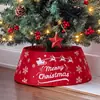 Falda para árbol de Navidad, Decoraciones de Navidad, Cubierta para base de árbol de Navidad, Falda para árbol de terciopelo con elfo de lentejuelas tridimensional, Estampado tridimensional