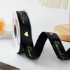 Fita de Coração Hot Stamping Flor de Poliéster Embalagem Buquê Presente Fita de Presente Laço Caixa de Presente Fita Decorativa 4