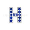 Letras de diamante azul zafiro de 8 mm letras de aleación de pedrería correa DIY con cuentas collar para mascotas tobillera accesorios de joyería
