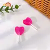 Resina Simulada Translúcida Brillo Fino Forma de Corazón Paleta de Caramelo DIY Pendientes Creativos Pinzas para el Cabello Llavero Accesorios de Joyería Materiales