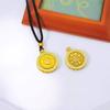 Wei Xue com areia do Vietnã ouro escavado rotativo bússola redonda marca colar corda preta temperamento feminino por um longo tempo não desbota corrente de suéter