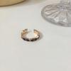 Amazon explosiones transfronterizas patrón pequeño dorado y blanco no se desvanece anillo alto sentido apertura anillo de esmalte cruz azul