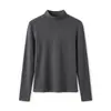 Prenda base de cuello medio para mujer con agujeros para los pulgares, ropa interior de otoño e invierno, protección de muñeca a prueba de viento, corte ajustado, adecuada para usar en capas y para ir al trabajo, versátil