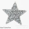 Patch de Estrela de Cinco Pontas com Strass com Adesivo Termofusível Tecido de Resina Patch, Decoração de Sapato DIY, Tendência de Moda Personalizada