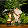 Lámpara Solar Exterior Transfronteriza, Adorno de Artesanía de Resina, Gnomo Decorativo para Paisaje de Jardín, Estatua de Jardín con Lámpara