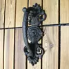 Manija de puerta de hierro fundido artesanal, estilo retro europeo, para patio de jardín grande, tirador manual para decoración del hogar, decoración de pared, manija de puerta