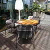 Mesa y Silla de Exterior para Patio Impermeable Protector Solar Rocío Balcón Pequeño Silla de Mimbre de Ocio Conjunto de Tres Piezas Combinación de Mesa y Silla de Mimbre para Exteriores