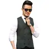 Otoño 2026 Nuevo Amazon Talla Europea Moda Masculina Ajuste Delgado Chaleco de Raya Doble Botonadura Chaqueta de Traje