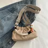 Bolsa de Mano Artística Estilo Coreano de Comercio Exterior con Letra Plisada Nueva de Gran Capacidad Elegante Casual Simple para Hombro Cruzada