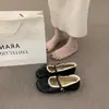 Primeiro Encontro Ji estilo menina doce sapatilhas de balé com laço 2026 Nova Coleção Primavera/Outono Sola Macia Confortável para os Pés Sapatilhas com Tira Única Femininas