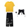 Ropa de Moda Infantil Hip-Hop para Niños y Niñas Hiphop Cool Marca de Moda Hip-Hop Chaleco Traje de Rendimiento Urbano Frito de Tres Piezas