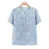 Roupas para Mulheres de Meia-Idade e Idosas, Roupas de Verão para Avós, Novas Camisetas de Manga Curta, Conjuntos de Roupas para Mães, Tops da Moda, Camisas Largas para Idosos