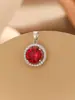 Colgante de Moda Versátil para Mujer P3064, Personalizado, Creativo, de Alta Gama, con Cuatro Garras, Muy Brillante, Circonita tipo Bling, Circonita de Colores
