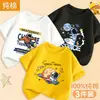 Camiseta de Manga Corta de Algodón Puro para Niños, Estilo Nuevo Verano 2026, Camiseta Infantil Elegante, Top Impreso de Moda para Niños Mayores