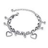 Joias para Fornecimento Transfronteiriço Europeu e Americano, Pulseiras de Aço Inoxidável Multicamadas da Moda para Mulheres, Contas Redondas, Pulseiras de Aço Titânio em Formato de Coração para Mulheres