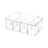 Caja de Almacenamiento Transparente para Mascotas Organizador de Escritorio para Artículos Varios de Cocina Verduras Frutas Refrigerador Ocho Compartimentos con Tapa Almacenamiento de Té