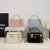 Bolsa de mão com corrente bordada, bolsa feminina nova moda, caixa de maquiagem rômbica, bolsa de ombro casual elegante, bolsa transversal