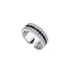 Anillo Abierto de Corona Microincrustada de Circonita Retro Vintage Lujo Ligero Anillo de Gama Alta Accesorio para Mujer