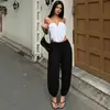 Ropa de mujer transfronteriza estilo europeo y americano, nuevos pantalones de yoga de color liso para otoño, cintura ceñida, plisados, con puños, pantalones deportivos casuales al por mayor