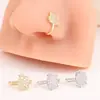 Piercing de Nariz Fofo do Gato KT Transfronteiriço Doce Versátil Sem Perfuração Piercing de Nariz Cobre Banhado a Ouro Diamante de Alta Qualidade Europeu e Americano Piercing de Nariz Feminino