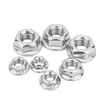 Tuerca Hexagonal con Brida de Acero Inoxidable 304 Antiaflojamiento con Arandela y Dientes Tornillo M4M6 Tuerca Ferretería Accesorios Rosca