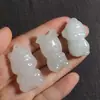 Nueva Cadena con Colgante Zodiaco Verde Tianshan Jade de Seda Dorada de Xinjiang Tallado Animal Tridimensional Colgante Zodiaco