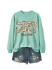 TEMPORADA CONFORTÁVEL Em Estoque Casual Floral Gola Redonda Manga Longa Feminino Amazon Cross-border Comércio Exterior ebay Moletom Solto