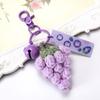 Llavero de Uva de Lana Acabada Adornos Colgantes Tejido de Punto para Mujer Hecho a Mano Crochet Colgante Accesorios para Mochila Escolar Joyería Regalos