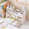 Caixa de armazenamento, gaveta de mesa, transparente e empilhável, um organizador indispensável para cadernos e material de escritório de estudantes, perfeito para organizar itens na sua mesa