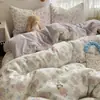 Juego de cuatro piezas funda nórdica linda funda de almohada individual doble algodón lavado dormitorio estudiantil sábanas de cama ropa de cama juego de tres piezas universal para todas las estaciones