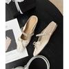 Sapatos Estilo Ballet de Uma Linha com Laço, Sapatos Mary Jane Femininos, Salto Grosso Estilo Pequeno Fragrante, Sapatos Femininos de Alto Nível