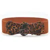 Cinturón Estilo Nuevo Amazon Moda Cinturón de Mujer Hebilla de Cuero Estampado Animal Cinturón Ancho Elástico
