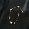 Pulseira pequena de cintura dourada cravejada de diamantes em aço titânio para mulheres, luxo que não desbota, joias Net Red, joias de nicho de vento frio por atacado