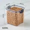 Cozinha multi-grãos macarrão armazenamento jarra nozes doces produtos secos frasco de armazenamento quadrado transparente fivela jarra de armazenamento seco