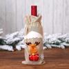Decorações de Natal conjunto de garrafa de vinho tricotado cachecol chapéu boneco de neve conjunto de vinho layout de restaurante