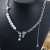 Colar com Pontos de Pérola Chuni Feminino Personalidade de Nicho Sentido de Alto Padrão Acessórios Nova Corrente para Clavícula Luxo Leve Enfeites Versáteis