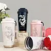 Taza de flor de campana azul de acero inoxidable 316, 500 ml, creativa, moderna, simple, taza de café, taza de negocios, regalo, compra en grupo