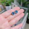 Pendientes grandes y cuadrados de cristal de circón versión coreana de pendientes simples de garra densa incrustados con circón fuente al por mayor cuadrados de 8 mm