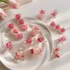 Pasador de Corazón Rosa para Mujer, Pin Lateral para la Frente, Accesorio para el Cabello, Pinza de Garra Linda de Verano para Flequillo, Adorno para el Cabello