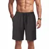 Pantalones cortos casuales de cordón para hombre, de estilo europeo y americano, para exteriores, vacaciones, verano, playa, corte holgado