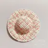 Mini sombrero de paja tejido floral sombrero de paja imitación decoración artesanal sombrero para muñeca juguete accesorios DIY
