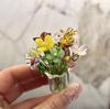 Buquê de pequenas flores vidrado flor de vidro material importado vaso pequeno em vaso lírio calla tulipa simulação pequena flor presente