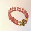 Pulsera de Cristal de Fresa para Mujer Cristal Natural Diseño Nicho Ins Joyería Regalo de Cumpleaños Pulsera
